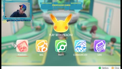 Professor Chris Playing Let's Go Pikachu