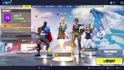Fortnite Season 7 with the goof troop ...Road to 800 <3 #weg