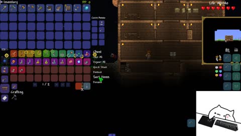 Bongo Cat playing modded Terraria with viewers!