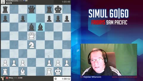 IM voja playing a simul on www.chess.com