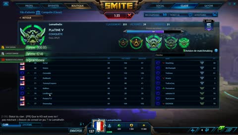[FR] Smite France : Ranked chill de nuit avec Lemathelin ! ✨