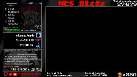 NES Blitz | Game #28 | RoboWarrior | Goal: Sub 40:00 !NESBlitz !Blitzgoal !last