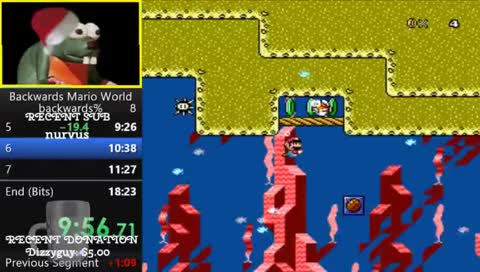 [Backwards Mario World] WHAT!!! SPEEDRUNS!! CAPS LOCK!!!