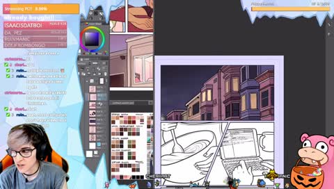 working on a detailed comic page๐ xmas overlay is live!
