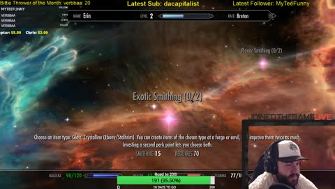 !hey !lurk Chill Skyrim stream today cuz getting over a cold. Come make friends!