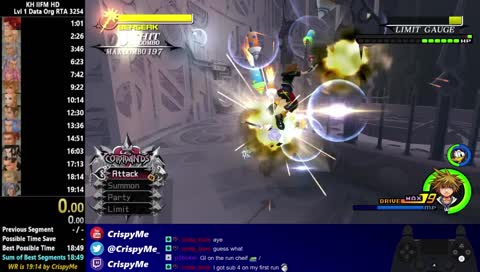 KH2FM HD (PS4) - Lvl 1 Data Org Speedruns