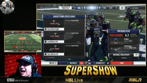 MBL SUPERSHOW!!! 2 GAMES LIVE!!! MADDEN 19 FRANCHISE MODE!!