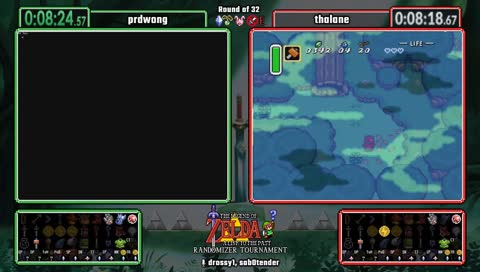 A Link To the Past Randomizer Fall 2018 Tournament. prdwong vs thalane. !alttpr for info, !mode for settings