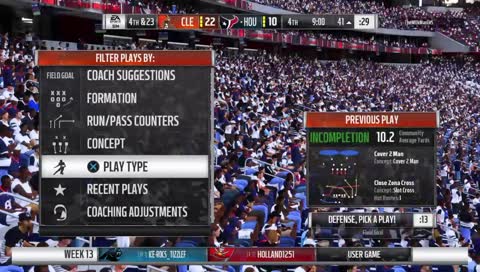 SOS League Week 13: Cleveland Browns vs Houston Texans 