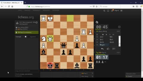 GM Pap-G is playing 3+3 casual blitz against viewers @lichess.org