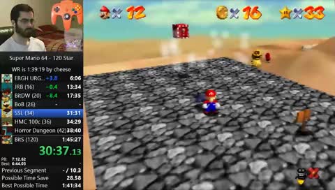 [N64] 120 Star (PB = 1:45:27) | #charity when cheering