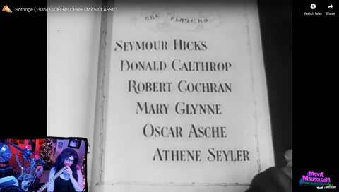 Mistress Bella + Lock the Raven watch "Scrooge" (1935) on MOVIE MAUSOLEUM!