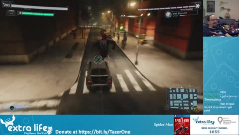 Playing Spider-Man Donate at http://bit.ly/TazerOne to help sick kids at Children's National