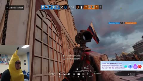 BayouBanana!!! 🍌🍌.  Siege Sunday! Come join the Banana Bonanza 🍌 #charity Charity Stream for Direct Relief!!! 