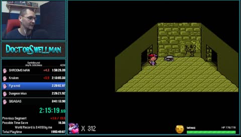 Earthbound Glitchless Speedruns for WR/Sub 3:40 - Use #charity when Cheering!
