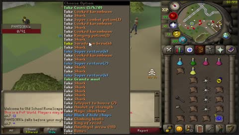 ~BillRS~ Pure Pking (rank 18 BH 8k+ kills) !newvid



