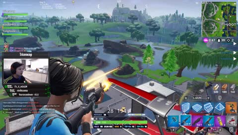 Tricerocop performs a magic trick and floats for the stream Fortnite squads 