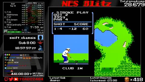 NES Blitz | Game #29 | Golf | Goal: Sub 8:00 !NESBlitz !Blitzgoal !last If you're donating bits don't forget to #charity!