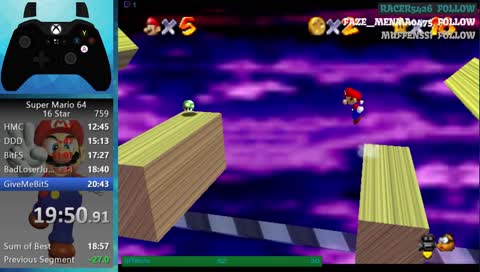 16 Star Sub 20 Attempts