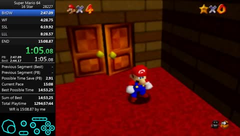 SM64 16 star WR attempt (i don't reply to chat during runs)