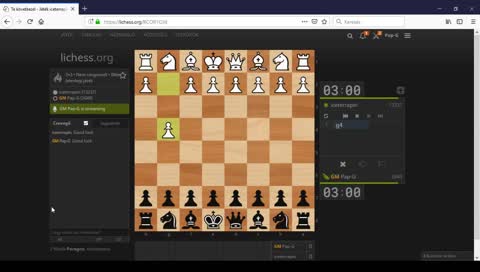 GM Pap-G is playing 3+3 casual blitz against viewers @lichess.org
