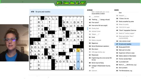 New York Times Crossword LIVE: Tue Dec 12 2017
