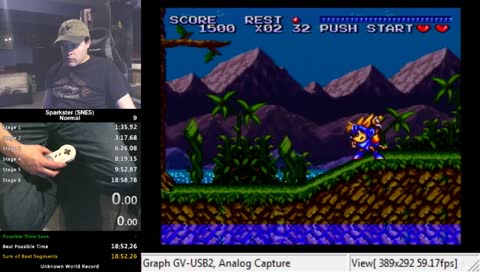 SNES Sparkster Normal Mode WR Attempts