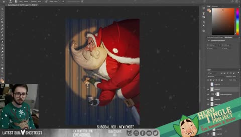 Santa Painting, Open discord server!! + Giveaway!  SKULLMAS ❄