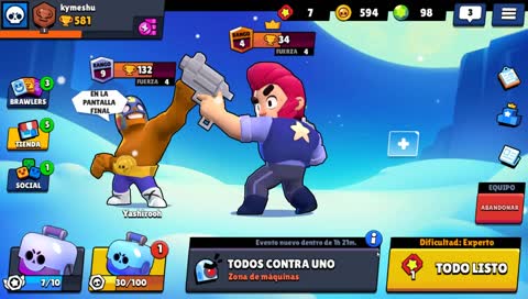 TODOS CONTRA UNO EN BRAWL STARS NUEVO EVENTO!!