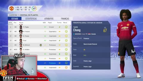 NEBUR NO MANCHESTER UNITED?! || FIFA 19 Modo Carreira + Football Manager || LIVESTREAM #11