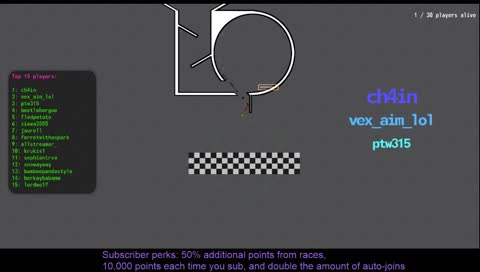 Sub button is here!!! Join races through chat! Drop the Ball is a new game in active development. Race, customize, and win!
