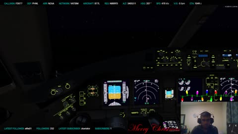 [P3D v4.3] Christmas Cargo Run Part 2 - PHNL - NZAA - SPLIT STREAM LONG HAUL - Latter cruise and arrival into NZAA