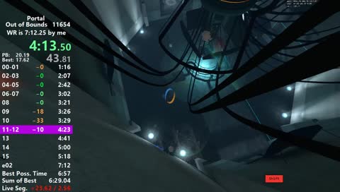 Portal 1 OoB WR (attempts)
