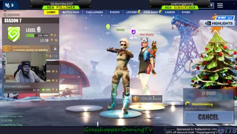 FORTNITE?? WITH A YOSHI??? || !commands !minigames !discord || (MKX) || Grasshopper Man & SGT