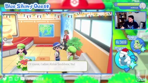🔹 Blue Shiny Quest - Smashing A till I get a blue ball of ice on Christmas Eve.