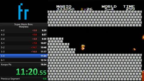 Super Mario Bros. Warpless PB Attempts with Small Fire Mario [Famicom]