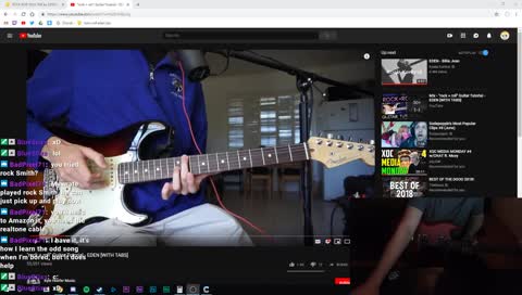 picked up a guitar, never played. don't judge ;-;