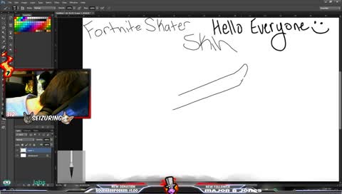 Sketching on my new tablet a bit then Fortnite Week 4! | SeizuringCow