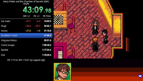 [gbc] HP2 Any% attempt (no mic). Goal: sub 1:17:00 igt