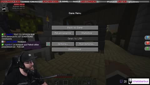 Dis le pas au autre que je suis live ( malade) ➡️PATCRAFT MODPACK➡️145 sub HYPE ➡️#leshowdu3 ➡️#leschatbarbus ➡️#FRo7