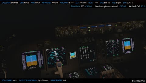 🎄 [P3D] PMDG 747-8 from KBOS to EDDF | North Atlantic Procedures | !ask