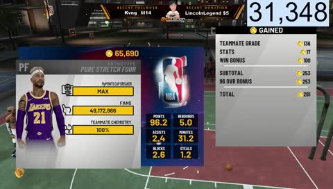 99 Overall Pure Stretch Four At The Park STREAKING!
