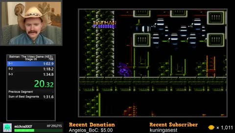 Batman practice (one full run each hour)