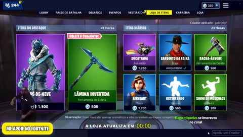 LOJA DE ITENS AO VIVO ( fortnite item shop live ) | Instagram: @gabrielxpao
