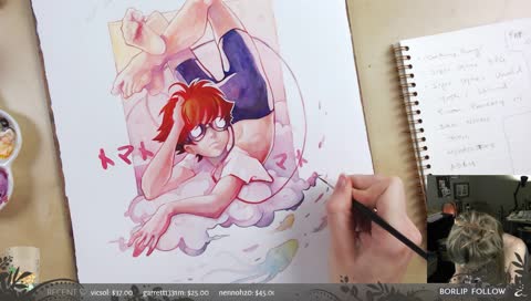 (ﾉ◕ヮ◕)ﾉ*:･ﾟ✧ Radical Edward in watercolor/gouache