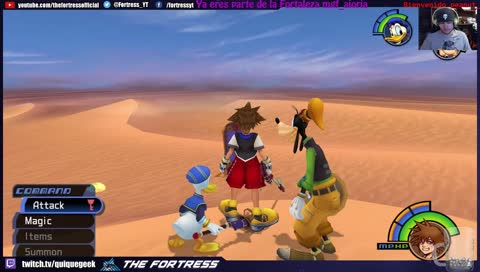 Sora, Goofy y Donald contra los heartless Jugando Kingdom Hearts 1 rumbo a KHIII twitch.tv/quiquegeek