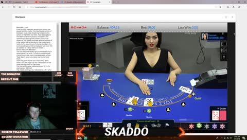 HIGH ROLLER BLACK JACK! 50$ Start 250$ Goal