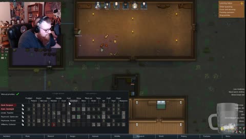 Fat bearded man is confused