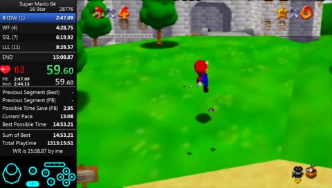 SM64 16 star WR attempt (i don't reply to chat during runs)