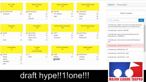 MLTP Season 17 (Majors) Auction Draft